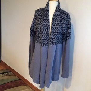 Great Northwest Indigo Grey and Black Soft Cardigan Sweater SZ: L